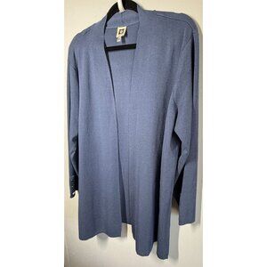 Anne Klein Womens Open Carmel Front Cardigan Blue XL Layering Feminine Relaxed